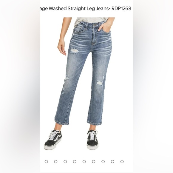 Risen Jeans Vintage Washed Blue Distressed Jeans size 28 - Picture 4 of 5